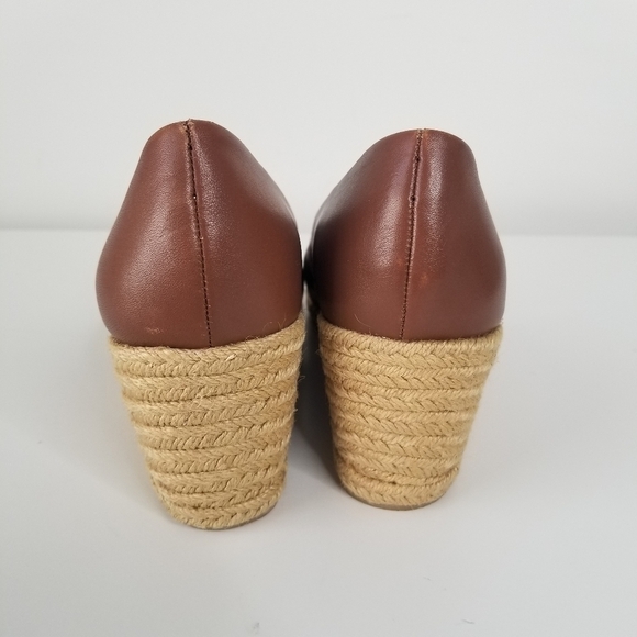 Jack Rogers Palmer Criss Cross Leather Espadrille Wedges Size 8.5M Brown - Picture 4 of 10